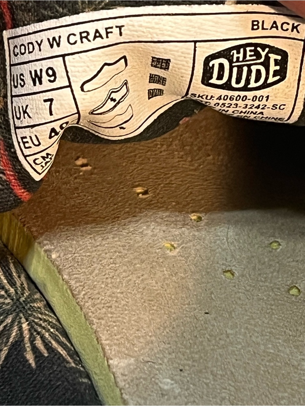 Hey Dude women’s black Canvas Sneakers with White Sole - Picture 6 of 6